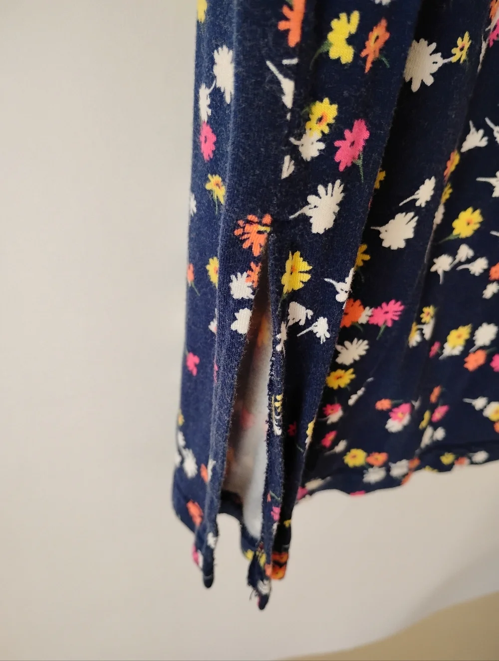 St. John's Bay Navy Maxi Skirt with Pink Yellow White Floral Print - Picture 4 of 7